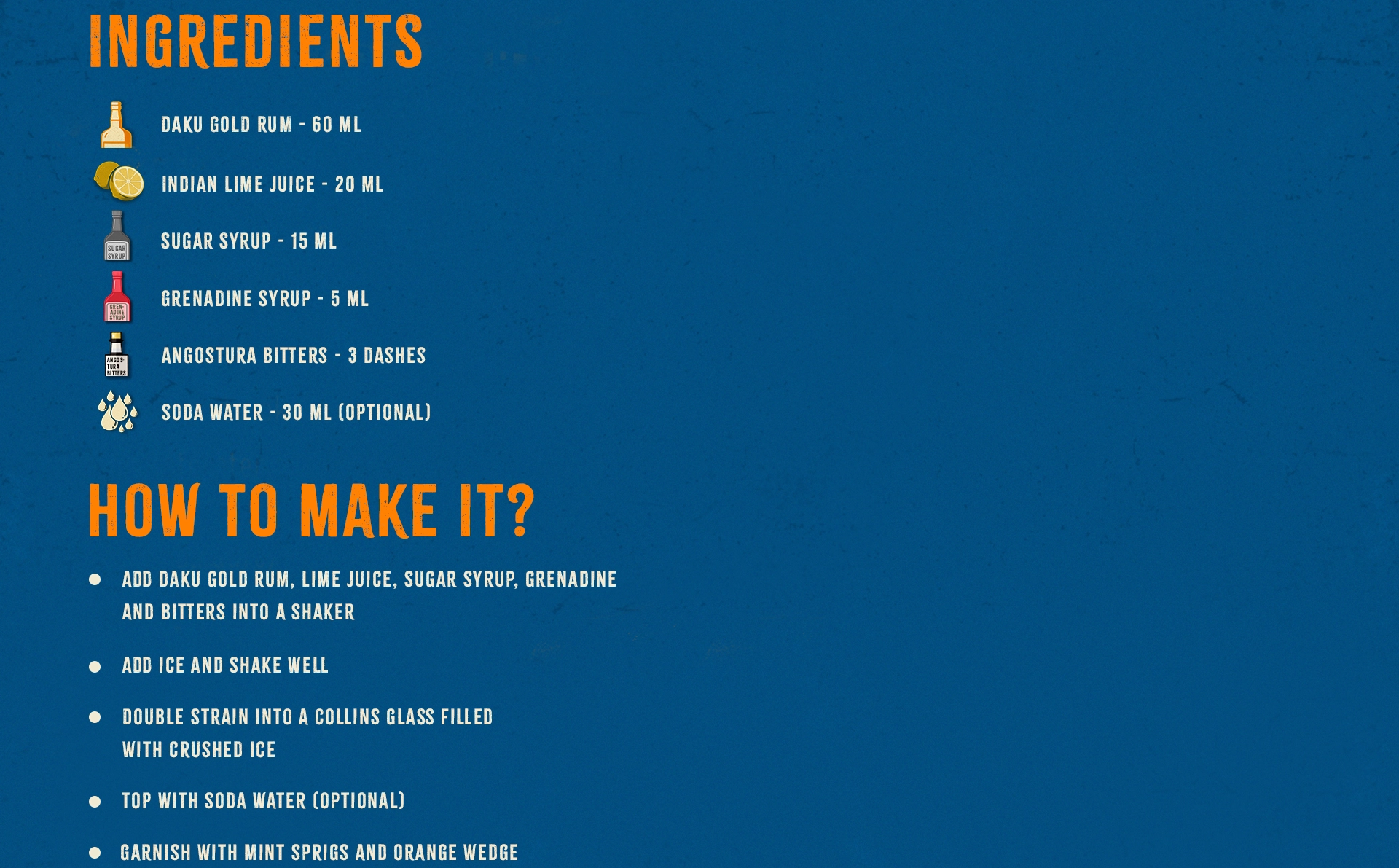 Daku Rum Planter’s special rum bottle