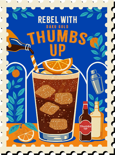 Thumb stamp element – Daku Rum branding graphic